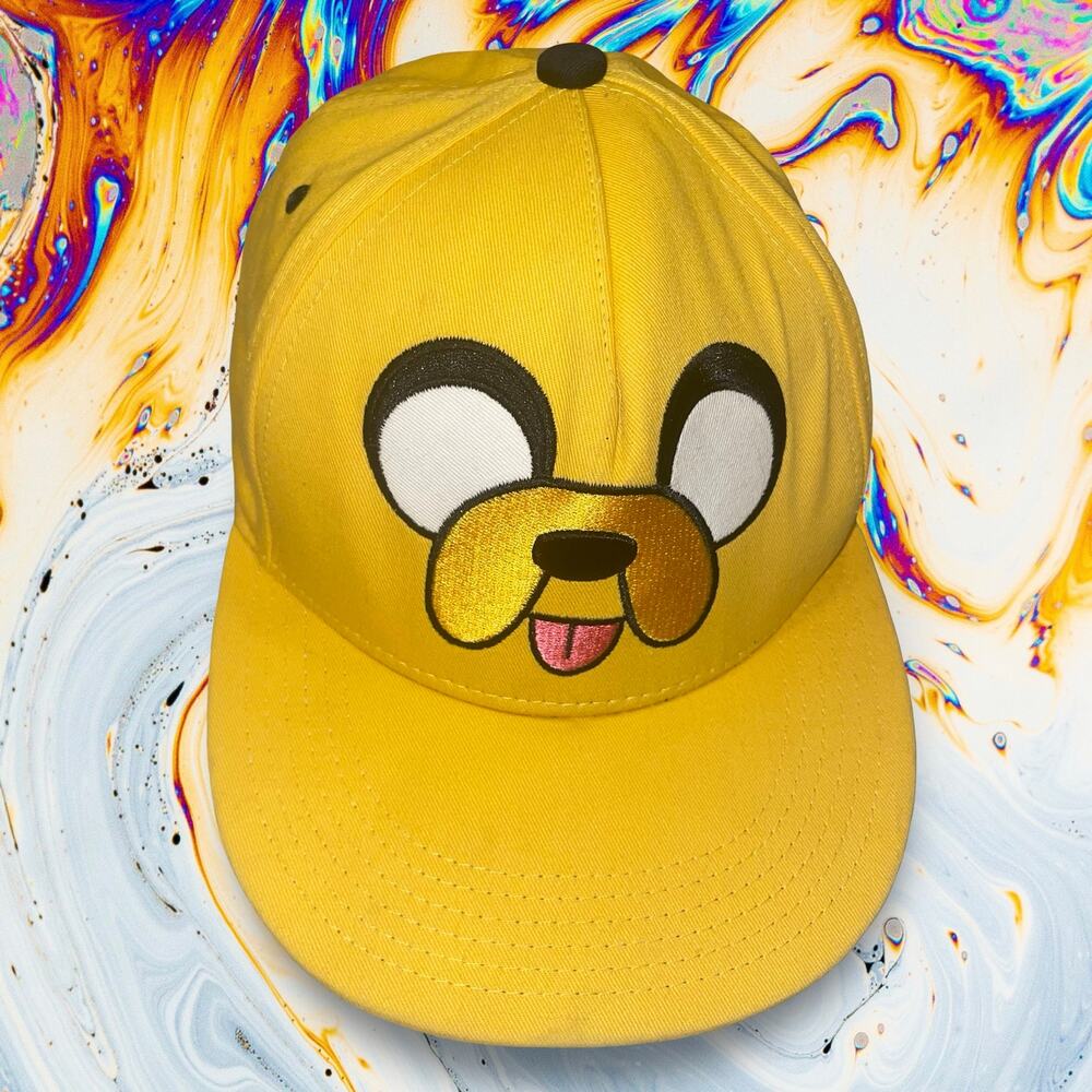 Adventure Time Jake the Dog Snapback Hat Yellow Cartoon Network Baseball Cap OS